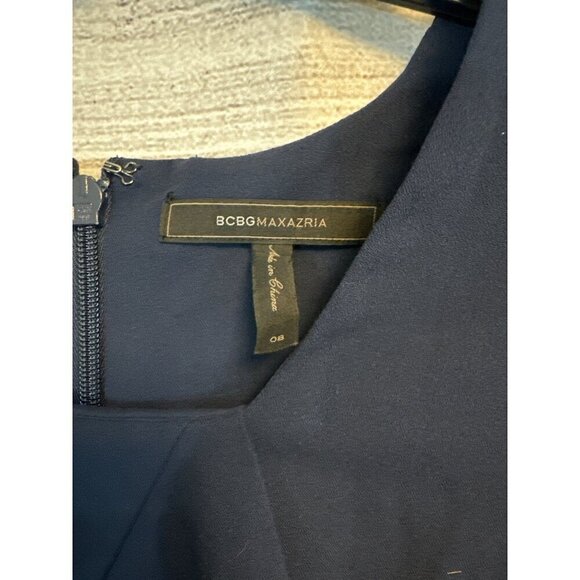 BCBGMAXAZRIA Navy Joana Ruched Fitted Mini Pencil Dress Size 8 - Picture 3 of 4